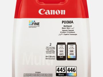 Canon PIXMA multipack of black and color ink cartridges.