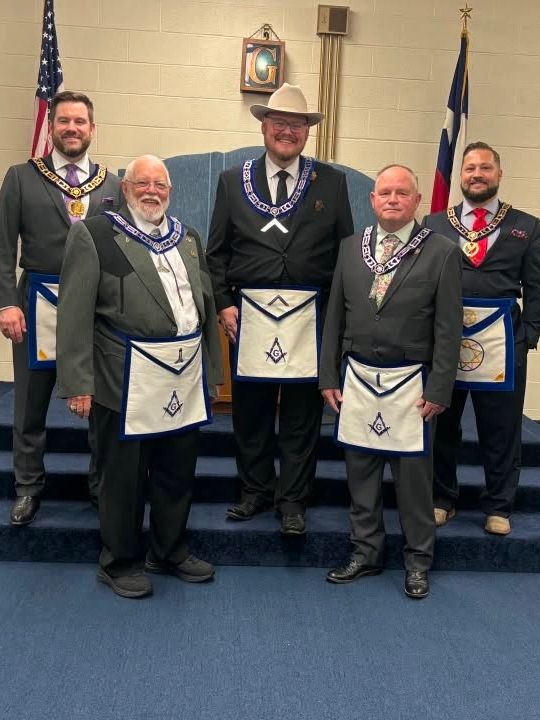 Top officers in Mesquite Lodge and Installing Officers