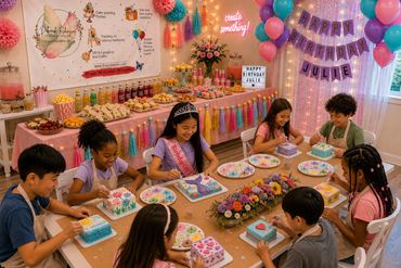 Make a celebration come to life with our cake-painting parties. Everyone leaves with a yummy one-of-