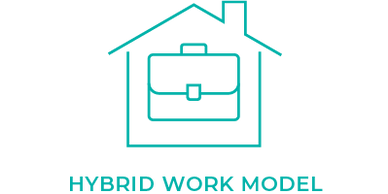 An icon representing a hybrid work model.