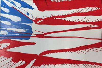Spin art sample 4th of July flag spin art from Awesome Parties & Events