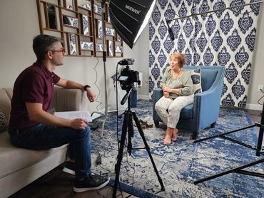 A behind-the-scenes look at The Posterity Project filming a personal legacy video.