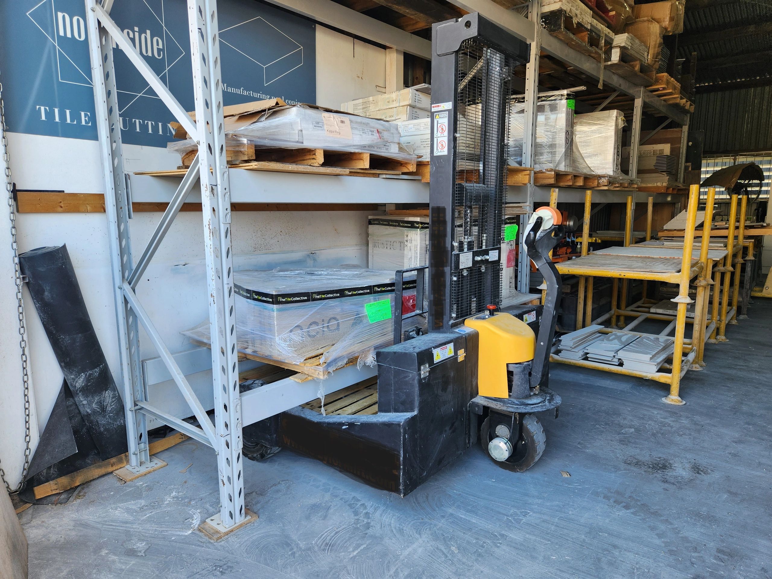 On site forklift and pallet storage