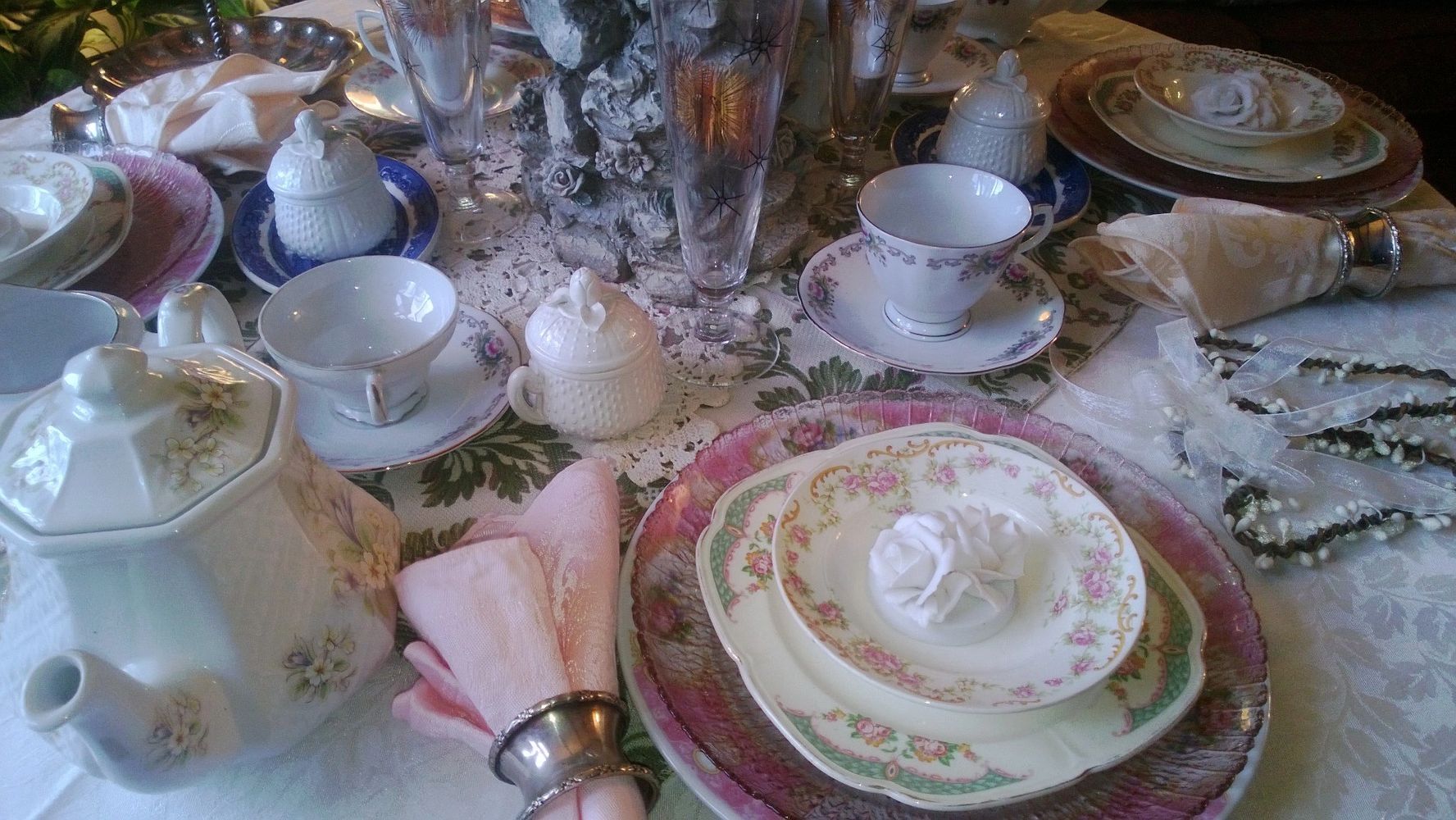 Vintage Glam Tea Party Table Setting