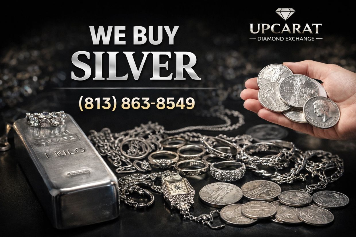 We buy silver including coins, bars, and jewelry. Call (813) 863-8549.