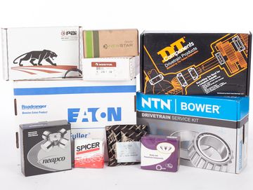 Bearing kits: Eaton Fuller and DT Components.  Unjoints:  Spicer, Neapco, Intercontinental Gearing