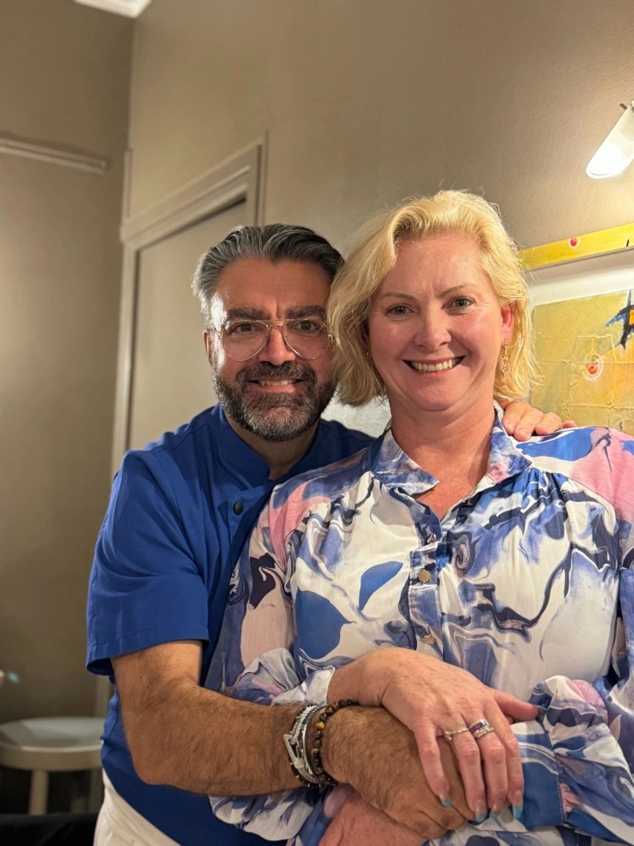 Corina with chef Christophe of LA Grillade Gourmande