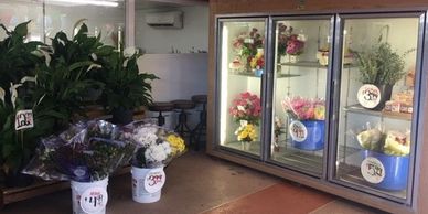 Rorabeck's floral department with fresh cut flowers, bulk flowers, and floral arrangements. 