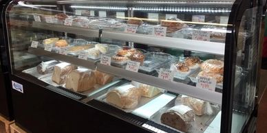 Fresh baked bread, pastries, cakes, and cookies. 