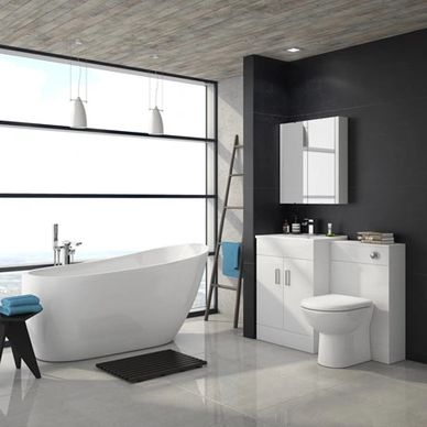 Turin Vanity Unit Suite + Modern Slipper Bath