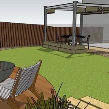 Grey Pergola, Steel Pergola, Outdoor Living Space, 20-Year Guarantee, 3d Garden Design
