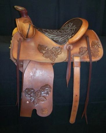 #5252 Partial Tame Rose Saddle With Square Skirts