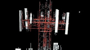Transmission tower inspection rendered 3D image from multi-image data points