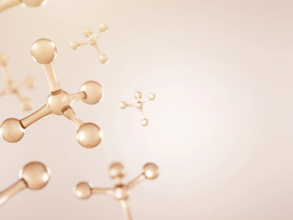 molecules background, concept skin care cosmetics solution