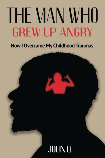 Book cover showing a silhouette with a red figure inside symbolizing inner anger and trauma.