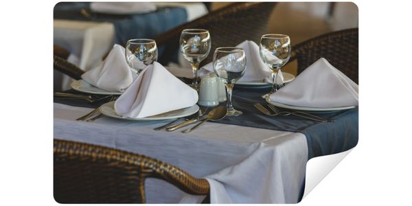 Decorative table runners for hire in various colours and styles in Manchester.