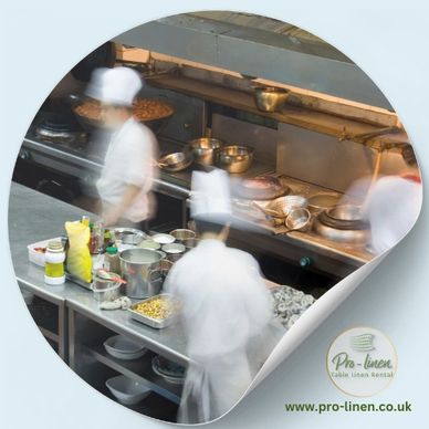 Clean kitchen cloths and tea towels ready for hire in the North West.