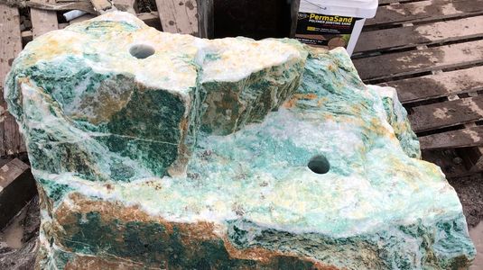 core drilling for water feature rock