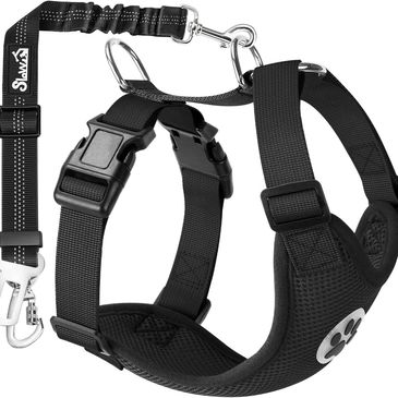Upgraded 2 In 1 Seatbelt --- SlowTon dog harness has upgraded the connect seat belt to ensure univer