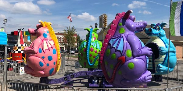 A kids ride at the Corn Festival carnival