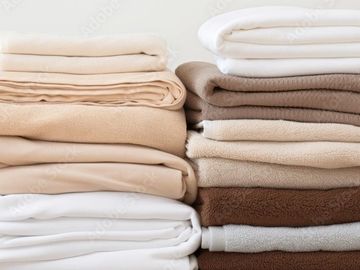 folded up bed linens