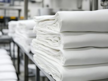 hotel linens neatly folded