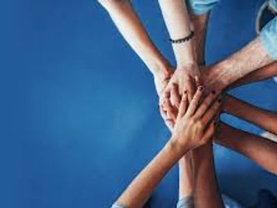 Team bonding blue background