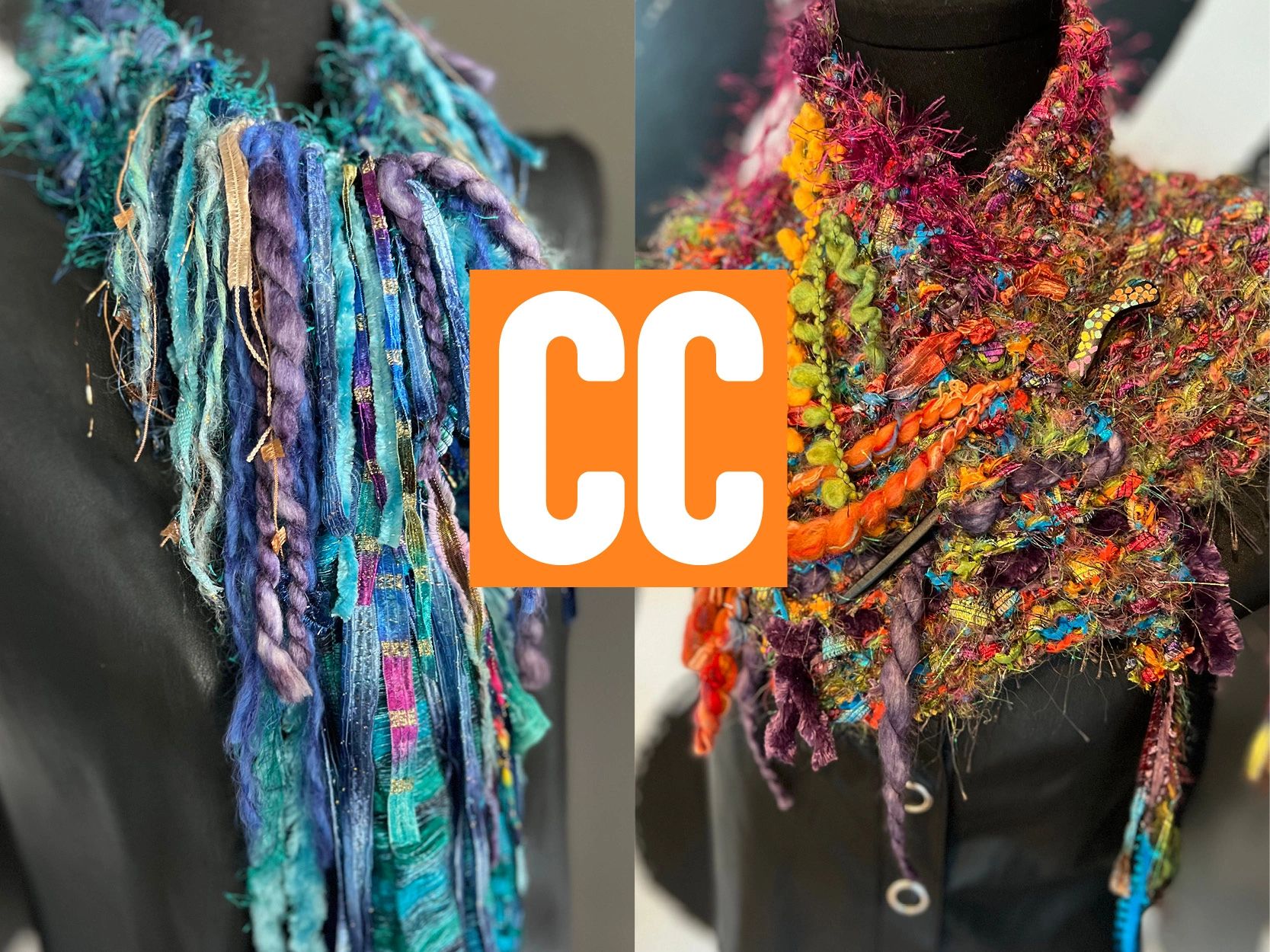 Unique Handmade Knitted Fringed Scarves, Shoulder Cozies and Collars!
