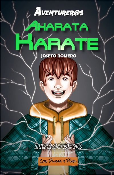 Chico invocando magia, librojuego, juvenil