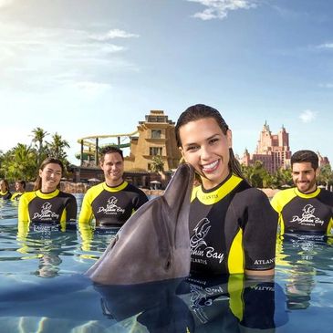 Delfin - Meeting im Wasserpark Aquaventure