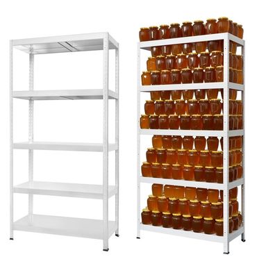 B1- Anaqueles premium en color blanco. Medidas: 85 por 30 o 45cm altura: 2.20m