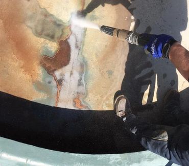 Water fountain remediation, Water damage in Indianapolis Indiana Indy IN. Mobile Dustless Blasting