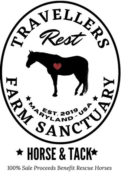 Logo for Travellers Rest Farm Sanctuary supporting rescue horses.