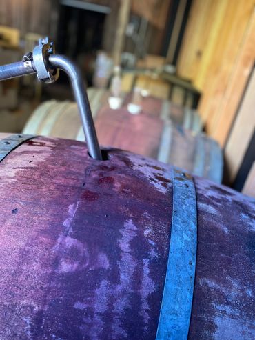 Transporting wine into neutral French oak barrels.