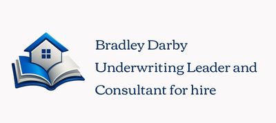 Logo with a house and book, and text for Bradley Darby, Underwriting Leader and Consultant for hire.