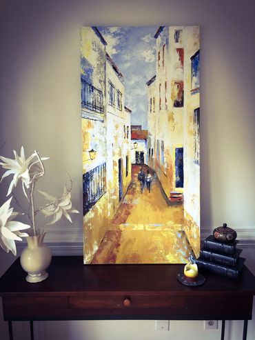 "Sunny Spain", acrylics on 24"x48" canvas, SOLD
