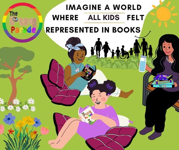 Girl with cochlea implant reading the pug parade book