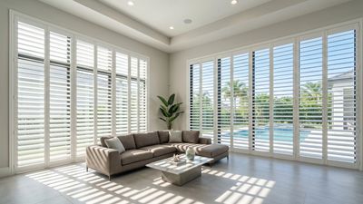 Plantation shutters Eagle Creek Lake Nona FL installed white