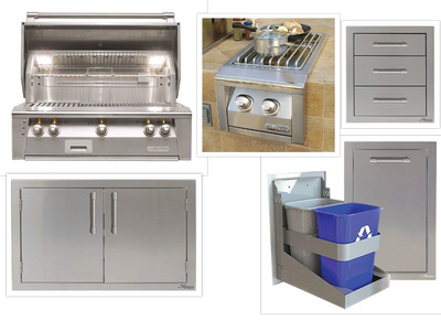 Outdoor Kitchen Components Access Doors, Storage Drawers, Trash Components, Beverage Centers & more