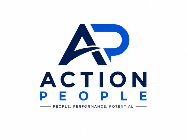 Modern logo with stylized AP and the words Action People.