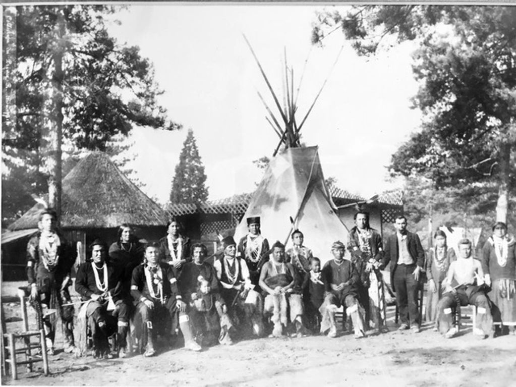John Pilcher (4th from Right) with group of Natives