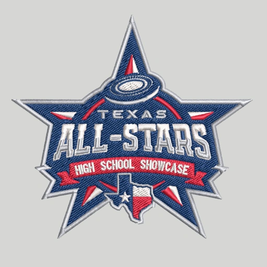 Custom embroidered Texas All-Stars event patch.