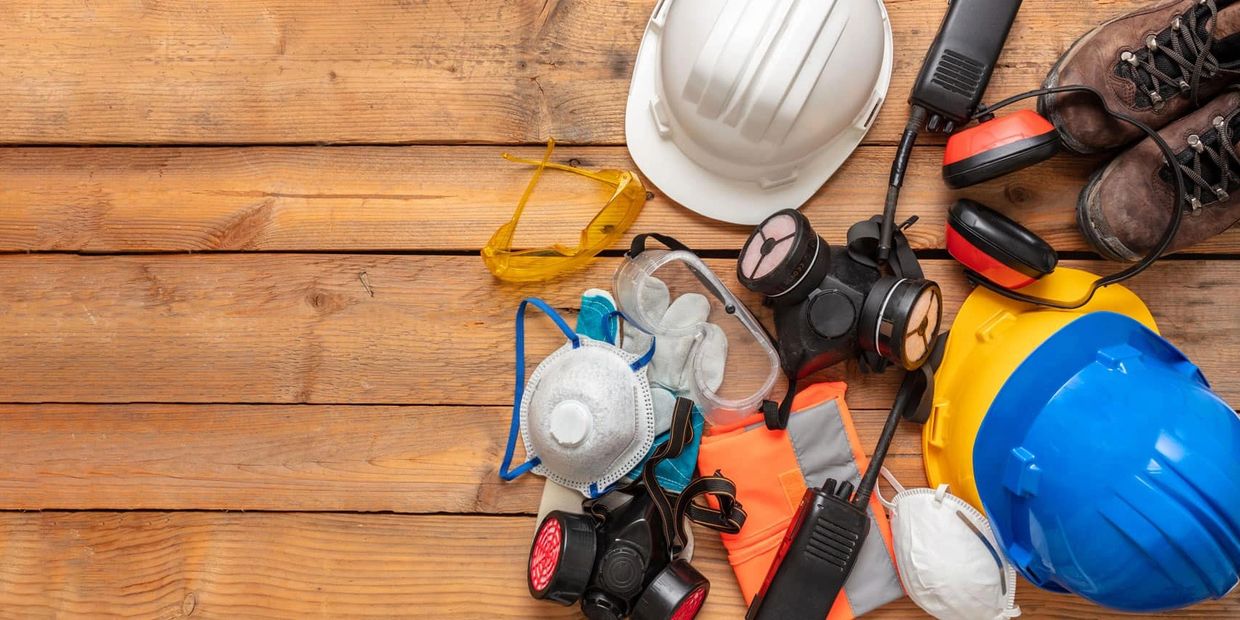 "Essential Gear: Safety Helmets and Shoes"