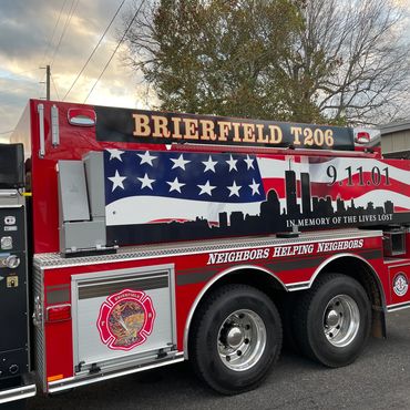 Printed and Vinyl Graphics for Fire Engine
