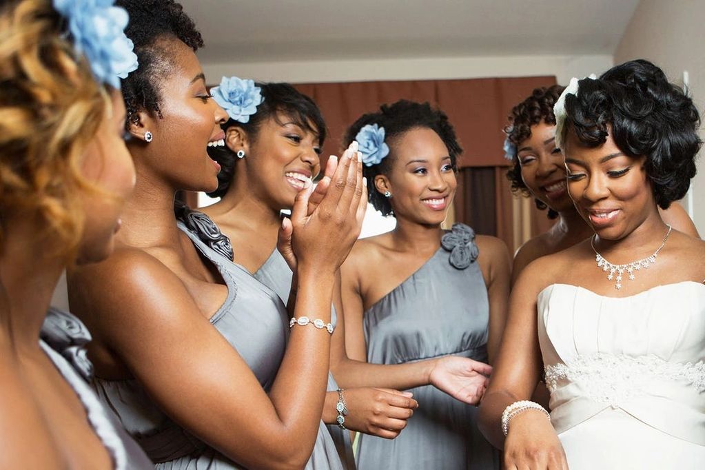 black bridal party