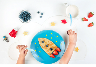 Feeding therapy session space theme breakfast.