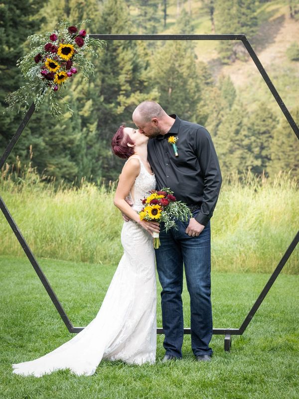 My husband & me at The Woodlands at Cottonwood Canyon, Bozeman, MT. Photography by Luba Wold