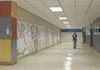 Sheldon Middle School hallway design. SHW Group, Houston TX. From CAD, 3ds Max, Mental Ray. Early mural design.