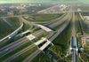 Proposed Florida interchange, I95, Spanish River. Gannett Fleming, Camp Hill PA.  From CAD, in 3ds Max, Mental Ray.