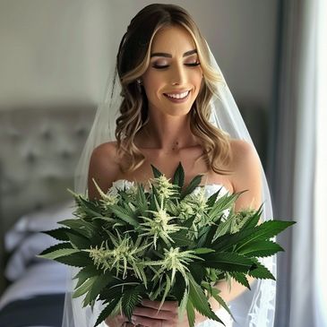 Beautiful example of hemp wedding bouquet